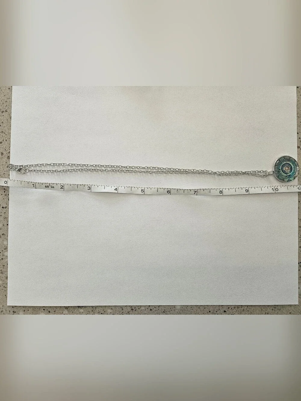 NWT Silver Blue Sunburst Set Necklace Bracelet Earrings Artisan Bohemian